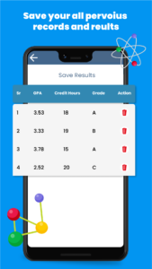 Result card